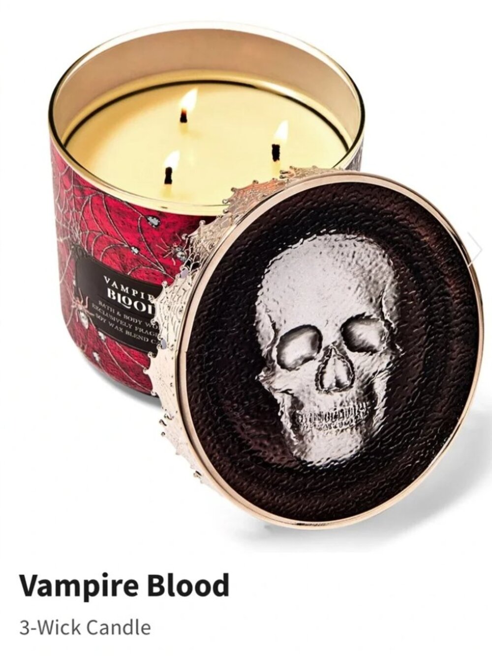 Bath and Body Works Vampire Blood 3-Wick Candle 14.5oz NEW